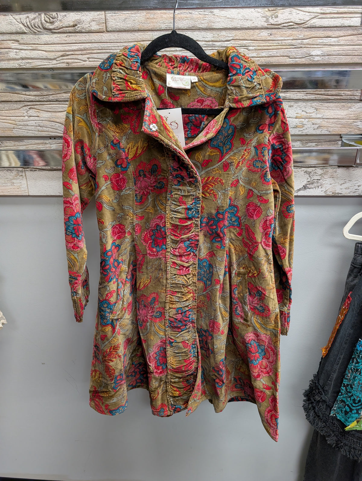 front of Paper Lace Floral Ruffle Jacket PL-G627J