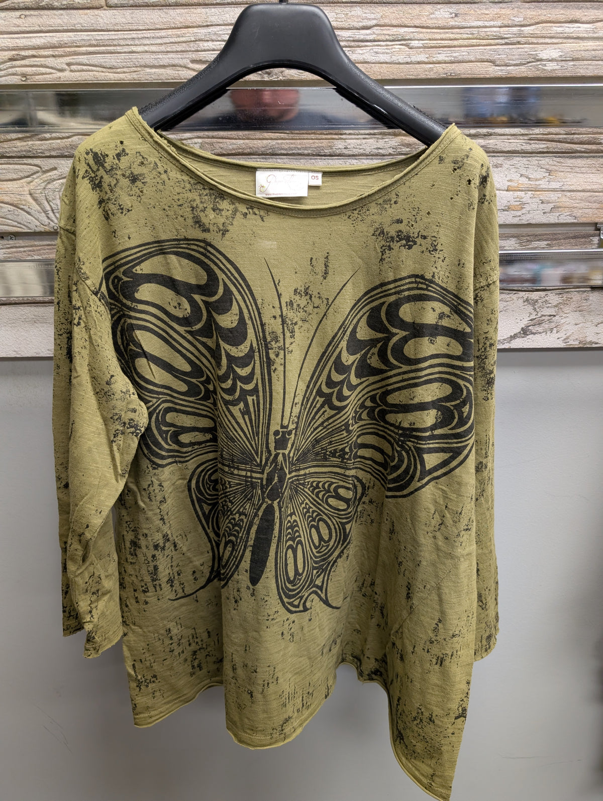 Olive Paper Lace PL-G636T butterfly top