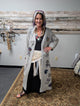 Paper Lace PL-G668J grey heart applique duster, front view