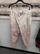 Paper Lace PL-G669P pale pink floral distressed pants, front view