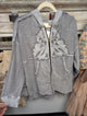 Front of Paper Lace gray lace-detail zip-front hoodie PLC-277J
