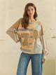 Oli and hali Washed Patchwork mix media top