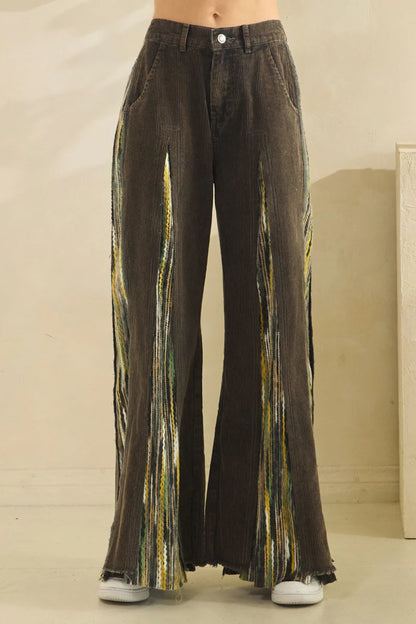 OLI AND HALI WASHED CORDUROY WIDE LEG PANTS