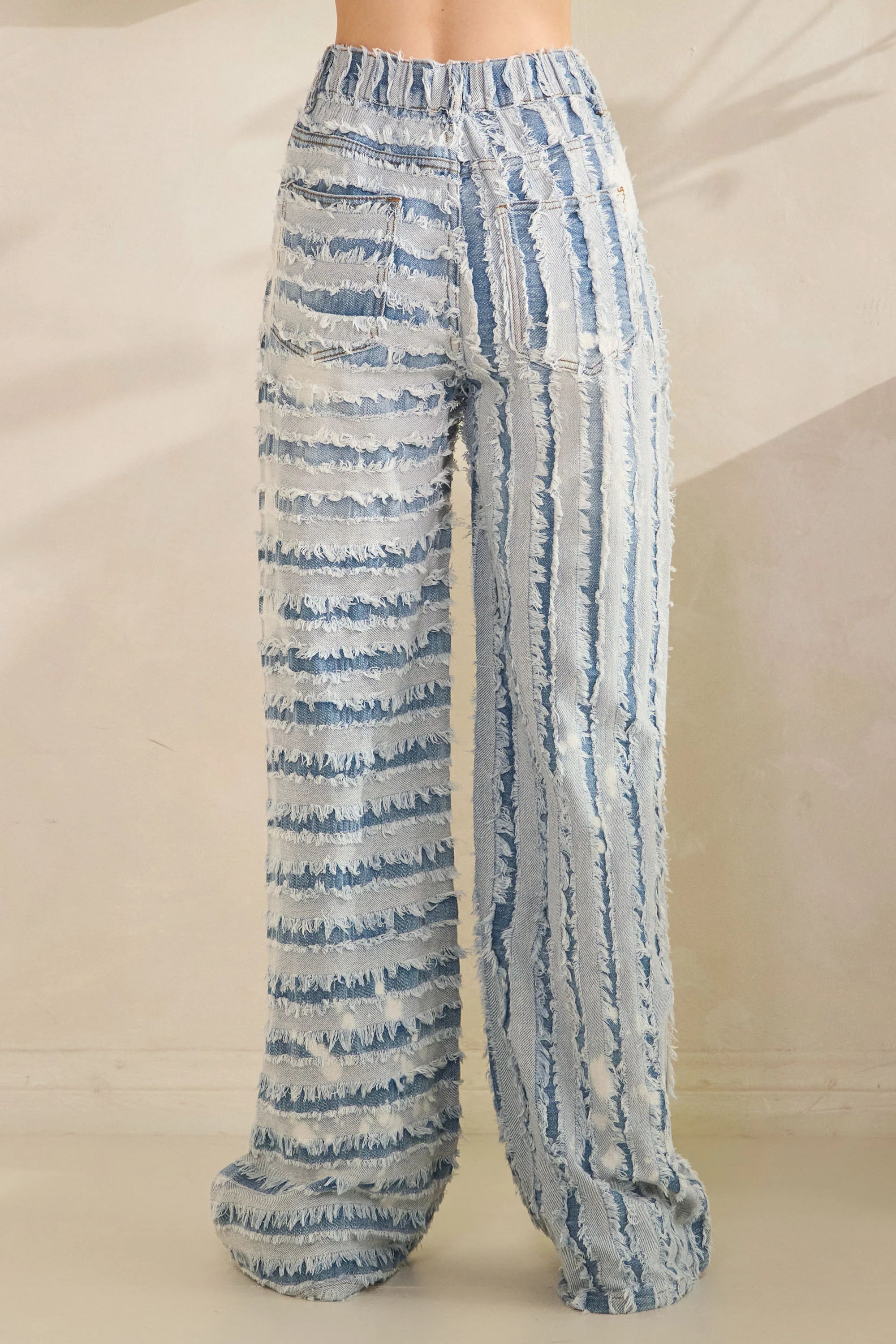 Oli & Hali  Frayed Panelled Wide Leg Pants