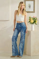 OLI AND HALI  WASHED ROSE PRINT DETAIL MEDIUM WASH JEANS