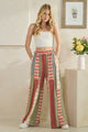 OLI And HALI WASHED MULTI COLOR ELASTIC WAIST WIDE LEG PANTS