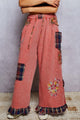 POL GKP94 Coral patchwork embroidered pants