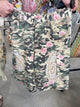 POL WYP104 camo pants with pink roses and patchwork pockets
