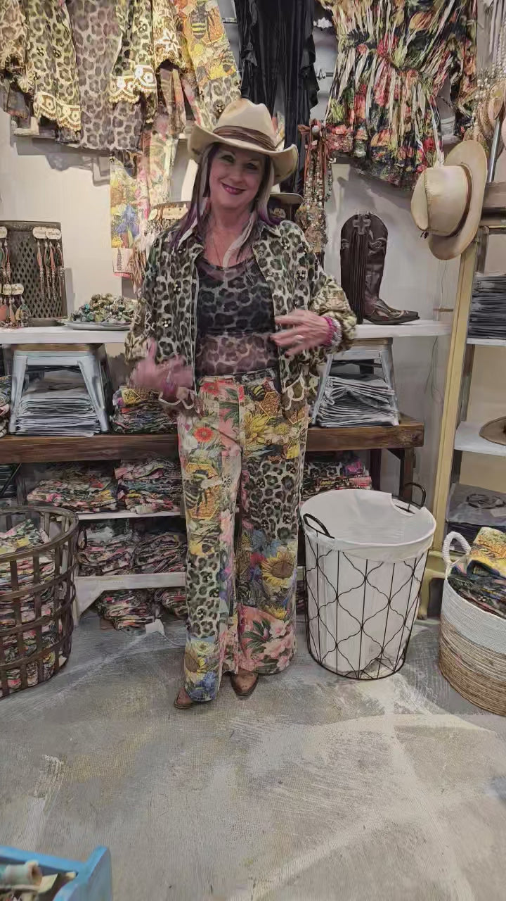 A Rare Bird Leopard Garden Jeans