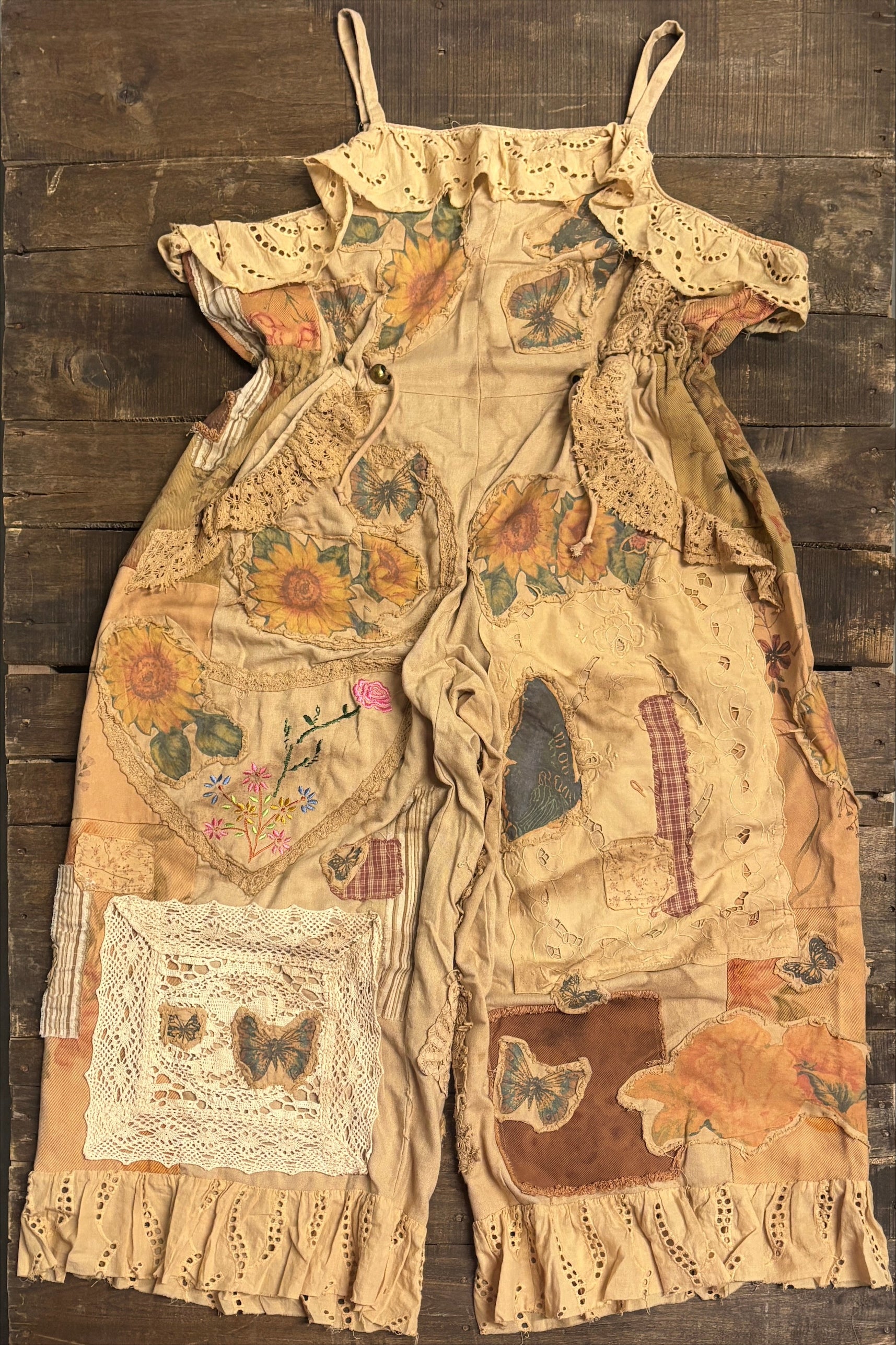 House of Jaded Gypsy Floral Meadows Overalls