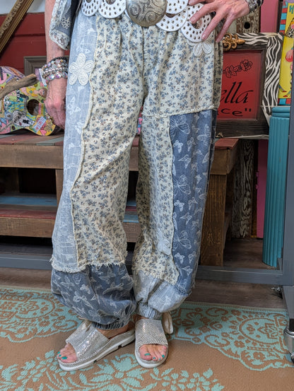 POL Butterfly Patchwork Crochet Pants