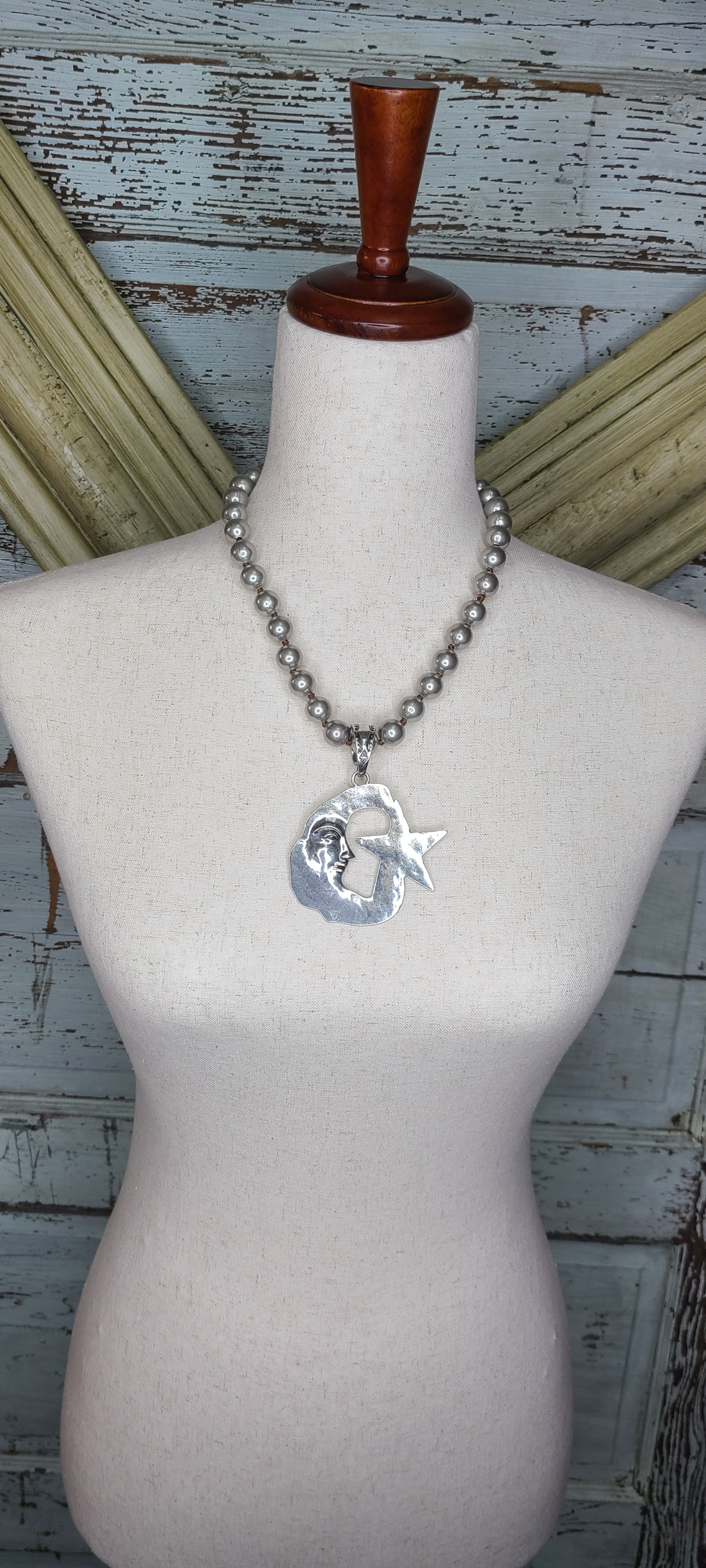 Silver Star moon Necklcae