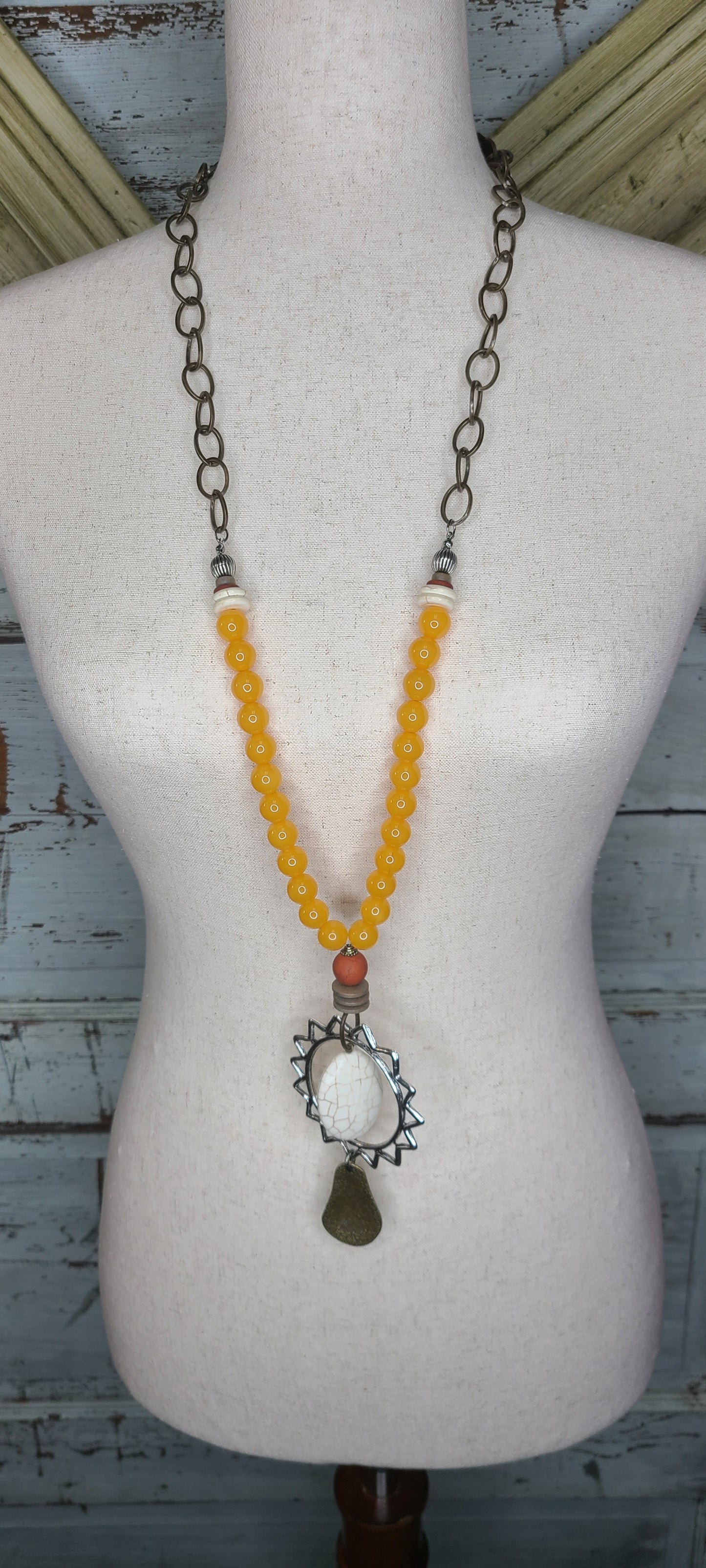 Lost&Found Yellow and Cream Sun Necklace