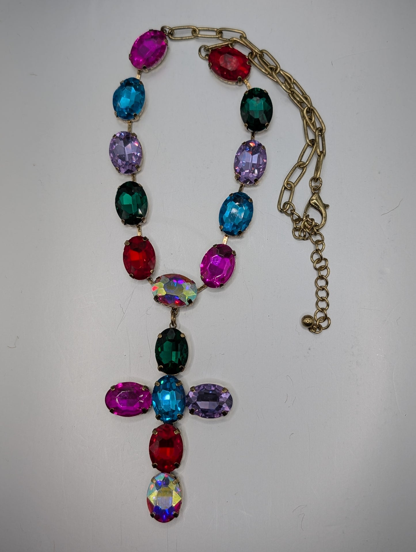 Alice Multi color cross necklace