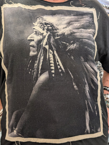 I Love Linen  Black Indian Shirt