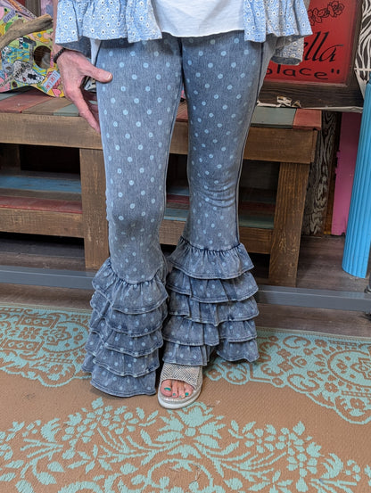 Rare Bird Blue Polka Dots Leggings