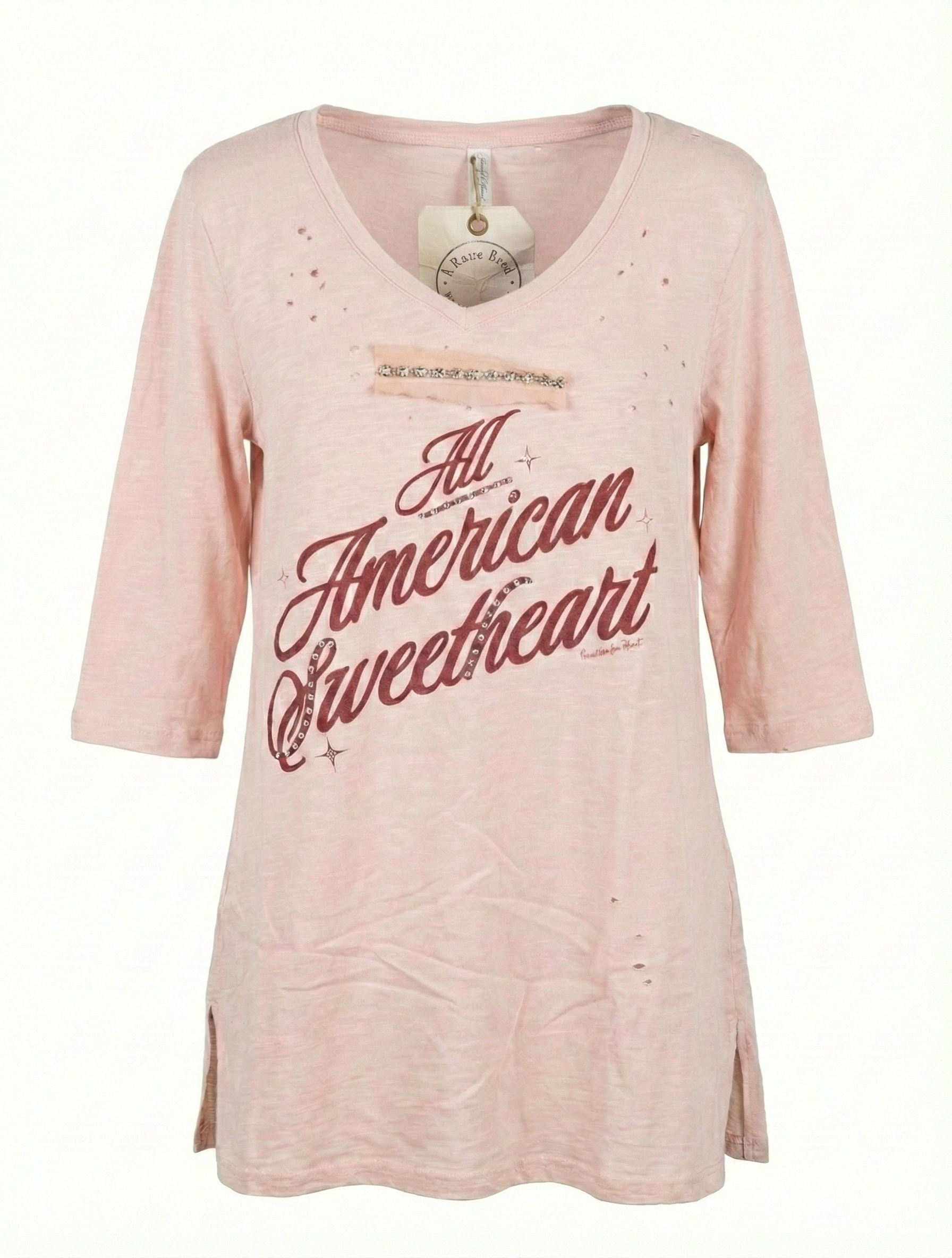 A Rare bird All American SweetHeart rinsestone shirt