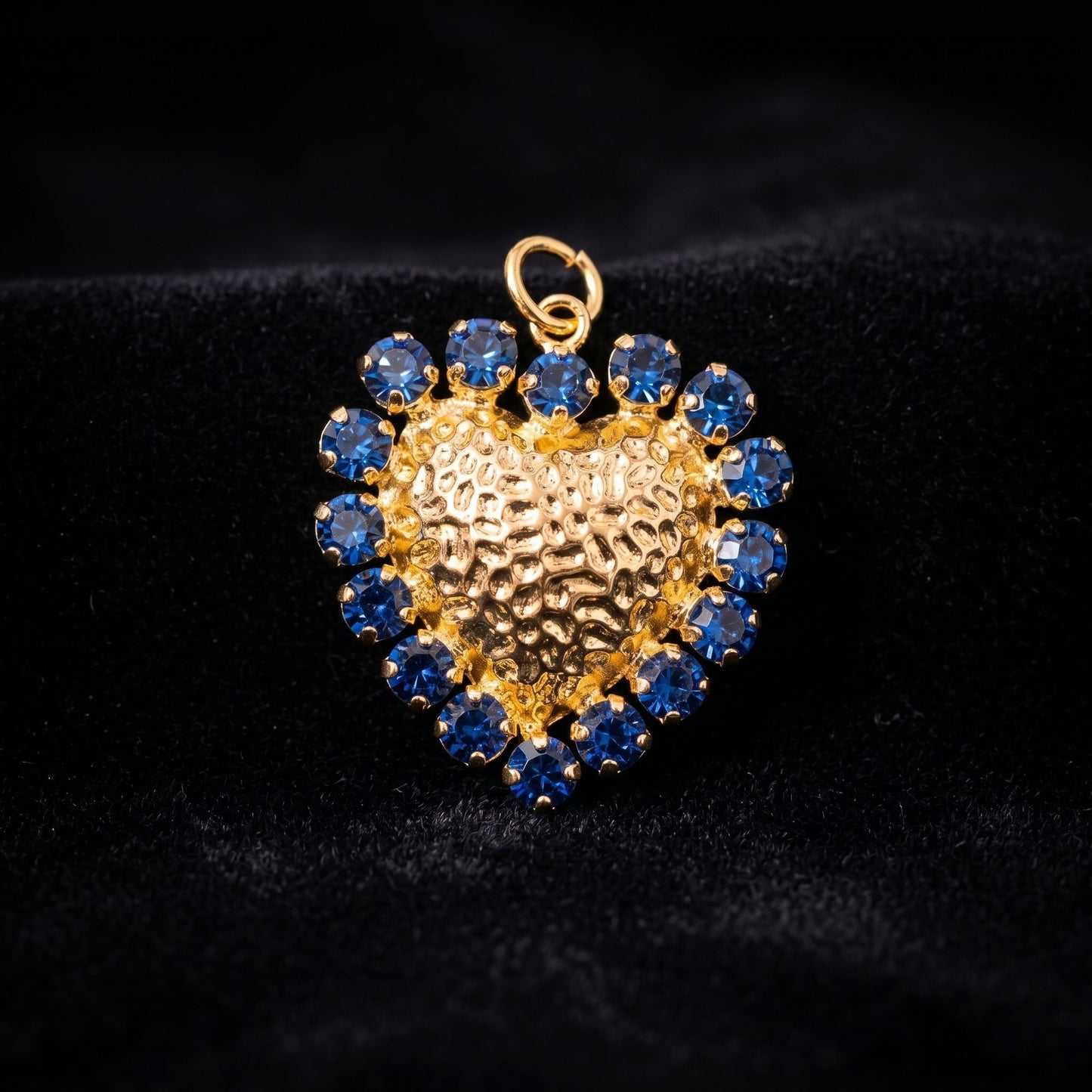 Gold Crystal Heart Pendant