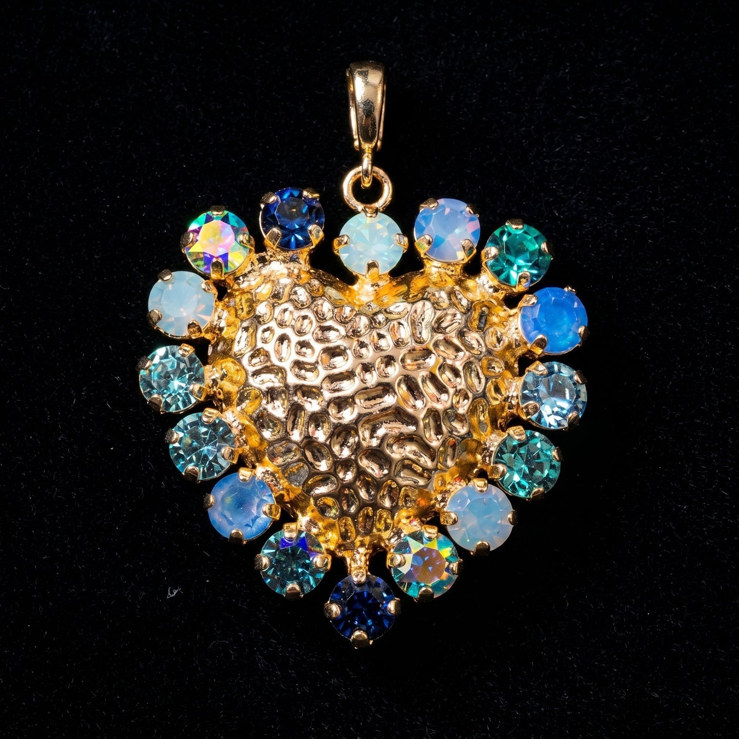 Gold Crystal Heart Pendant