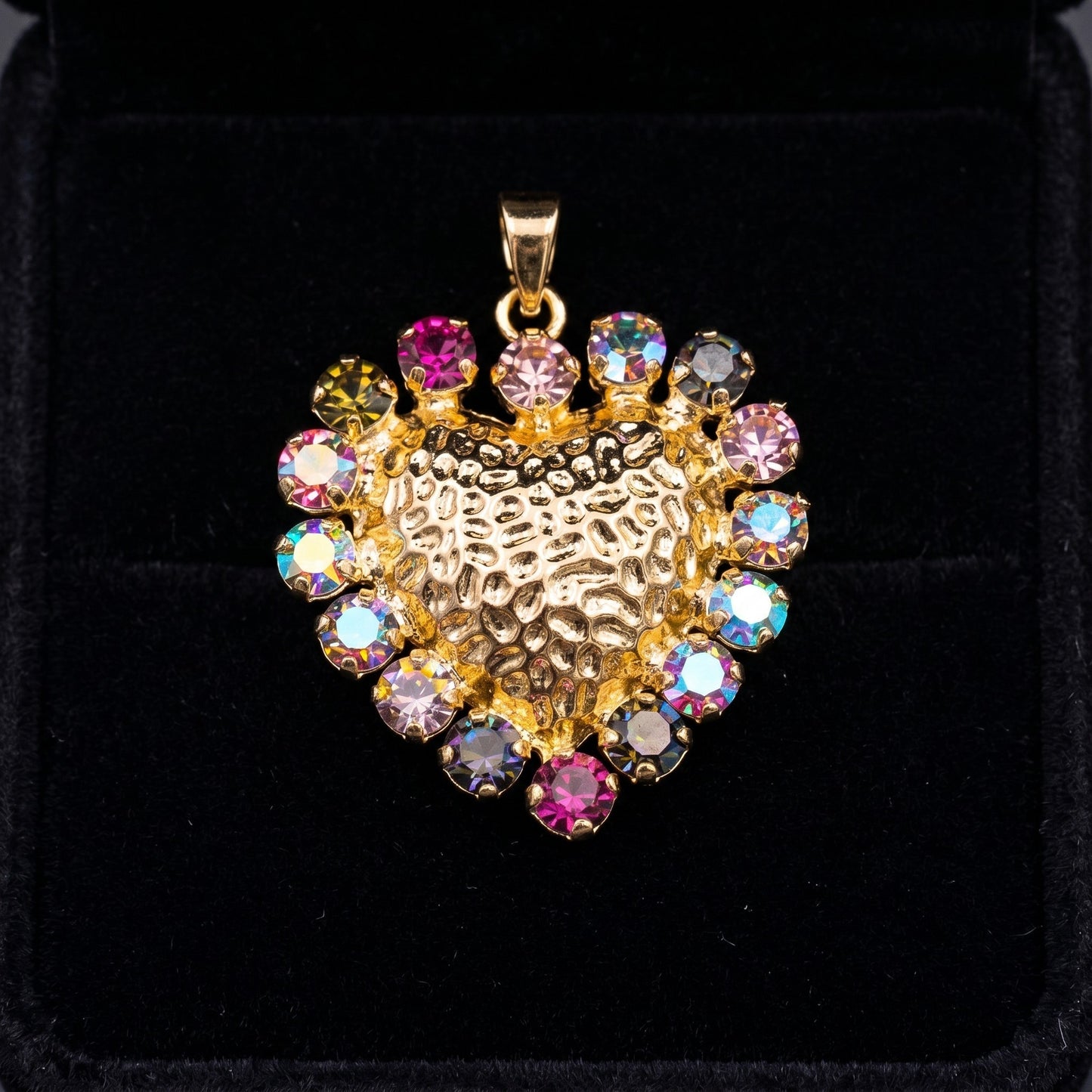 Gold Crystal Heart Pendant