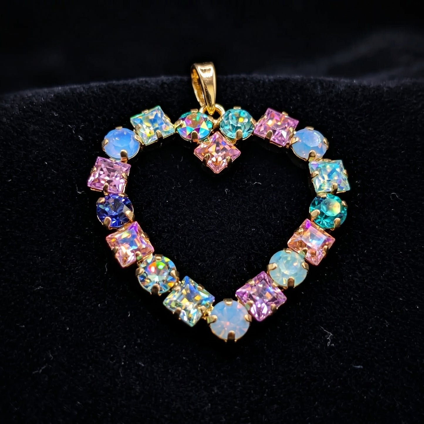 Large Open Heart Australian Crystal Charm