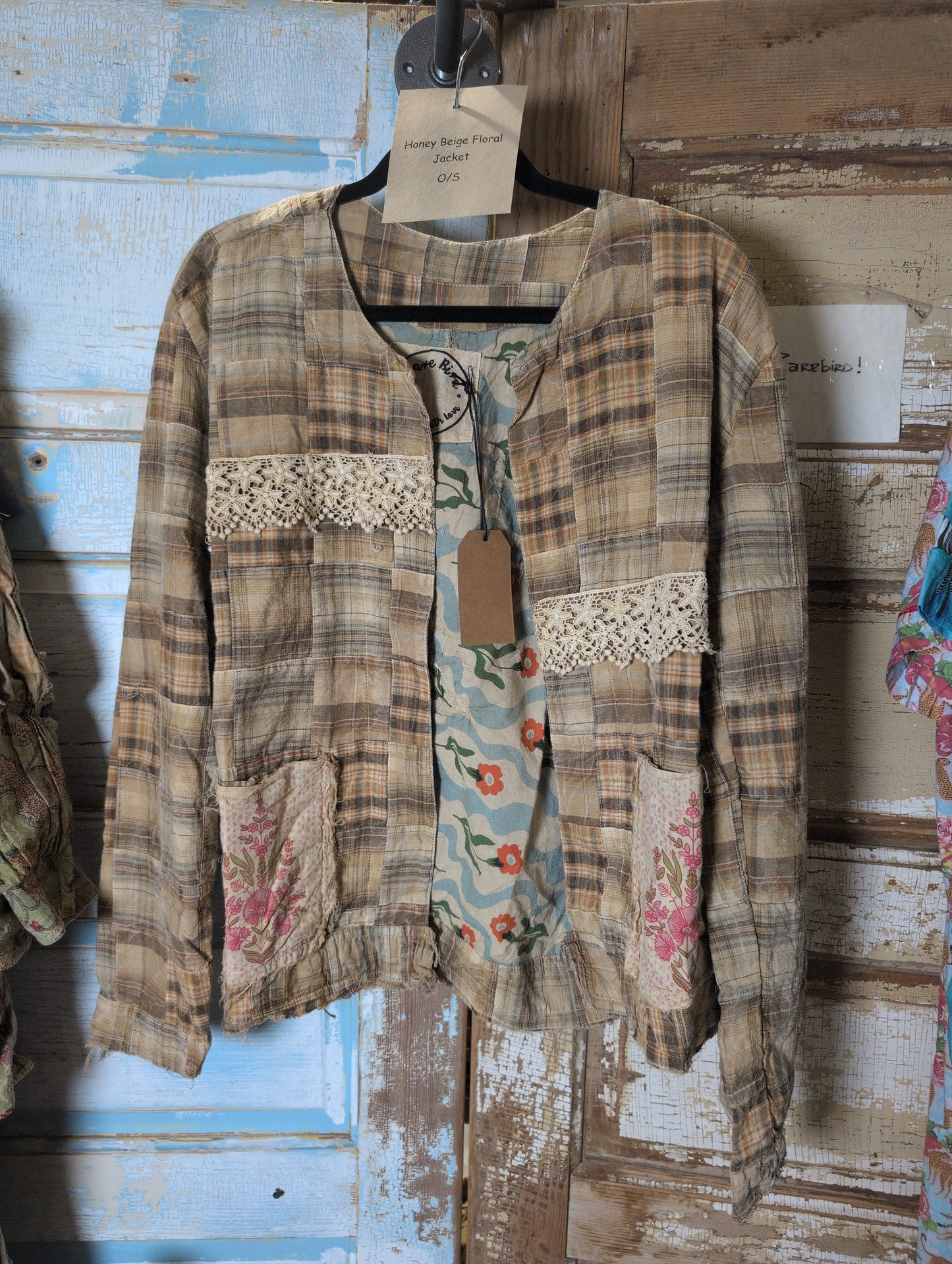 A Rare Bird Honey Beige Floral Jacket