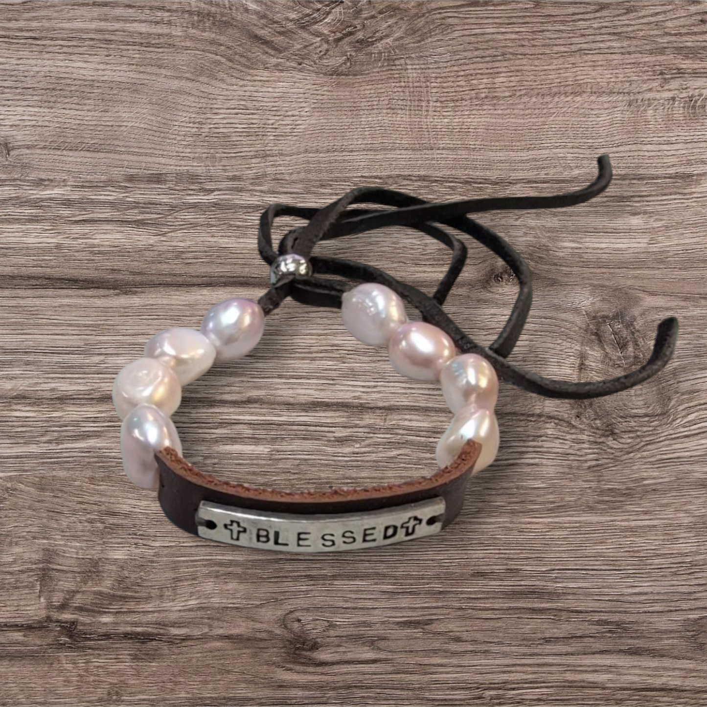 Jaded Gypsy Pearl Braclet Blessed