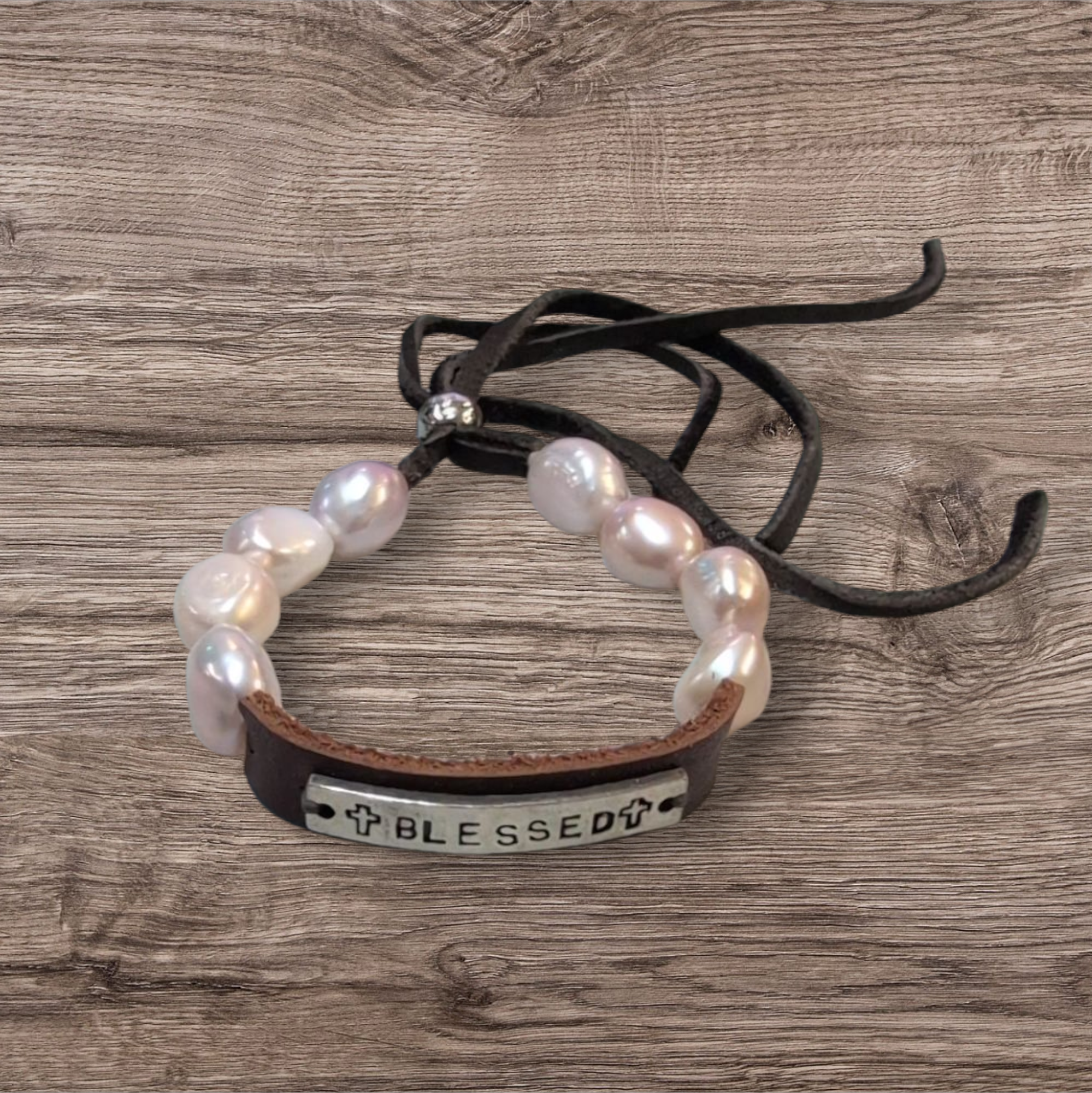 Jaded Gypsy Pearl Braclet Blessed