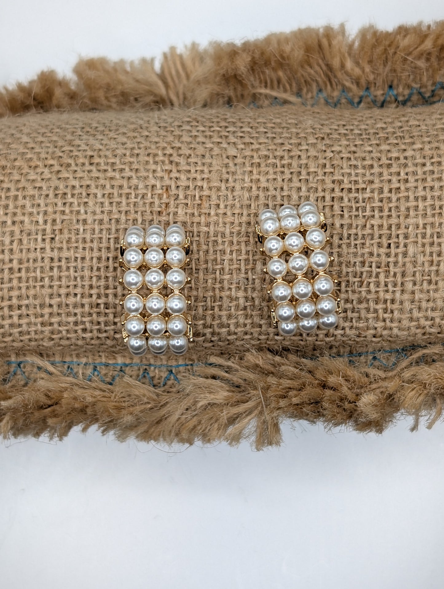 Alice Double Pearl Half Hoops