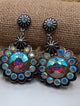 alice  crystal and black flower  earrings