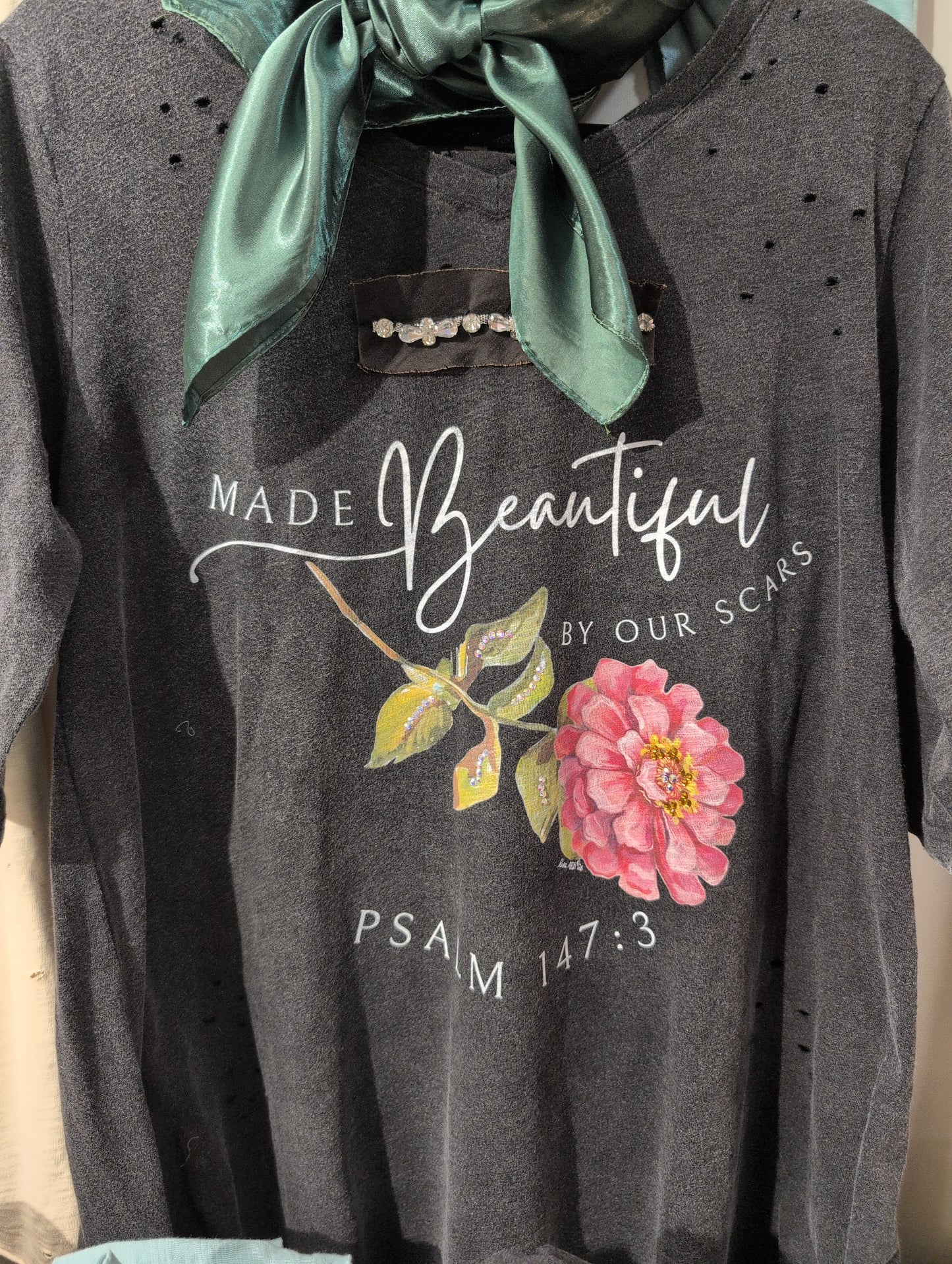 Pre Order A Rare Bird Rhinestone Made Beautiful By Our Scars Tee
