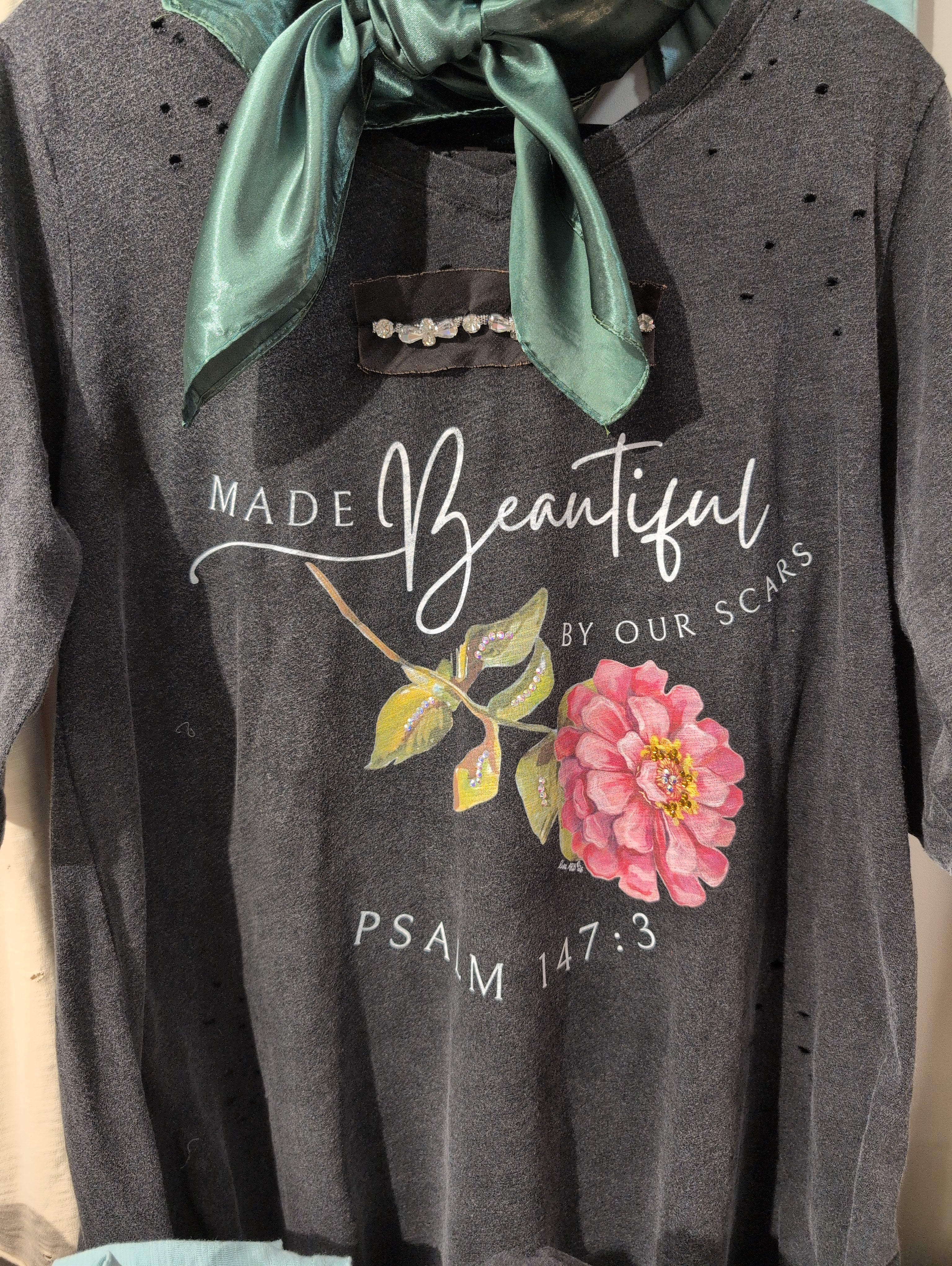 A Rare Bird Rhinestone Made Beautiful By Our Scars Tee