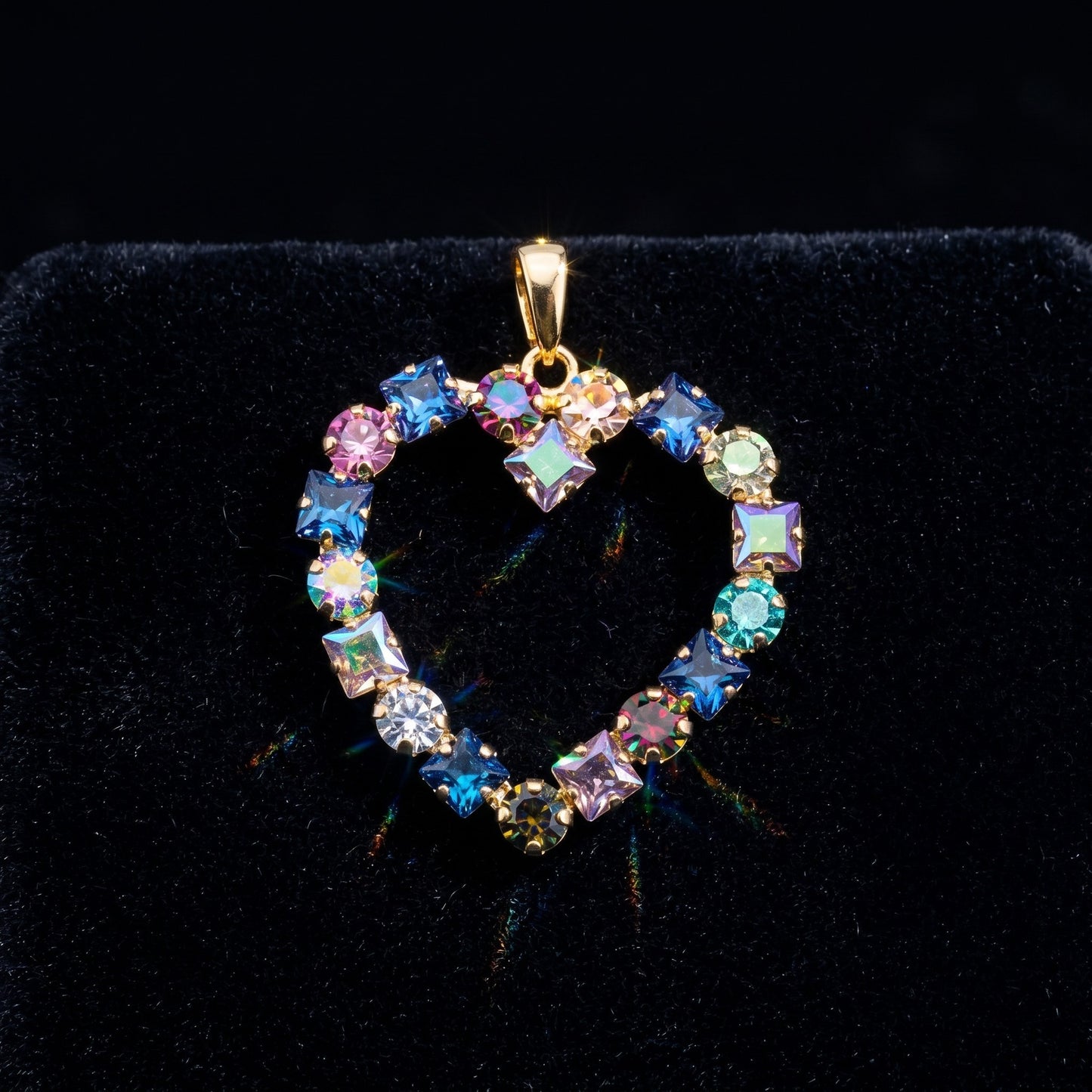 Large Open Heart Australian Crystal Charm
