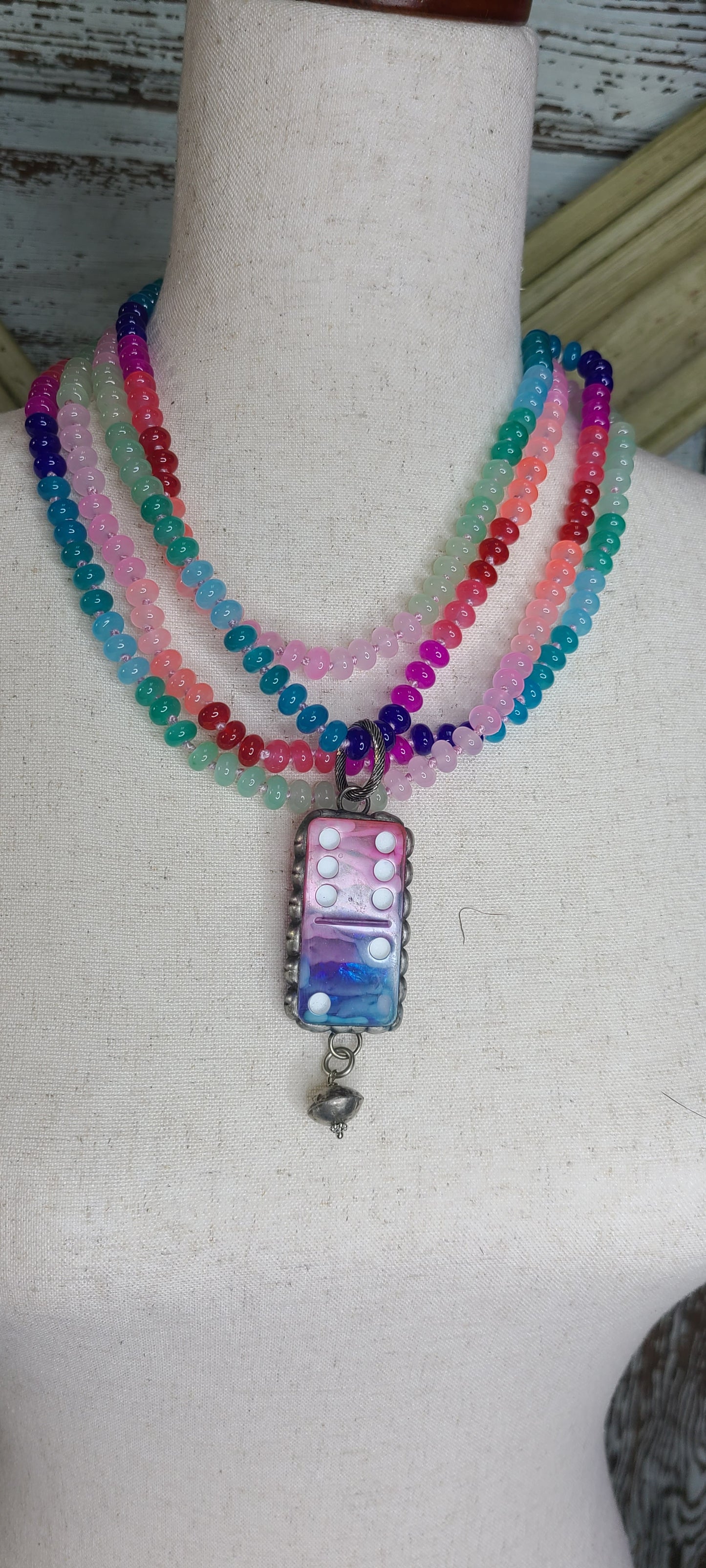 Art by Amy domino multi color necklace