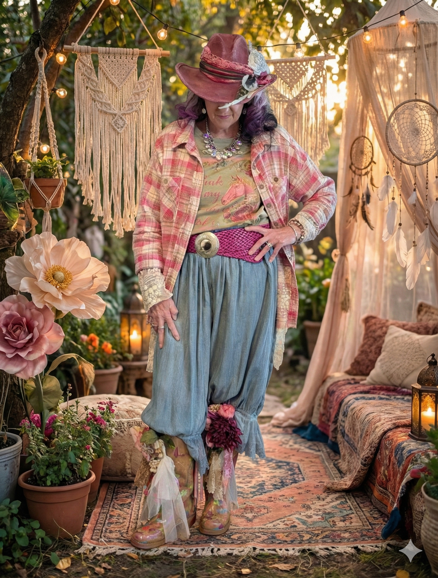 OLI AND HALI WASHED PLAIDS AND EMBROIDERED MESH MIX SHACKETS