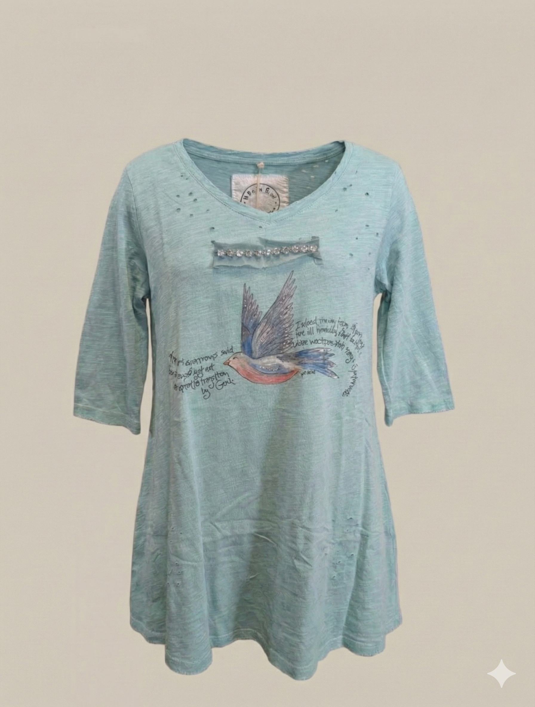 A Rare Bird Sparrow Rhinestone Tee