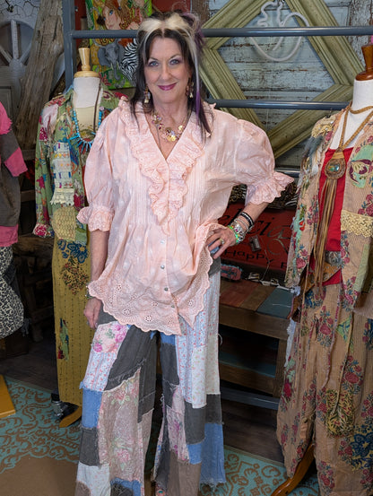 A Rare Bird Eyelet Linen Top