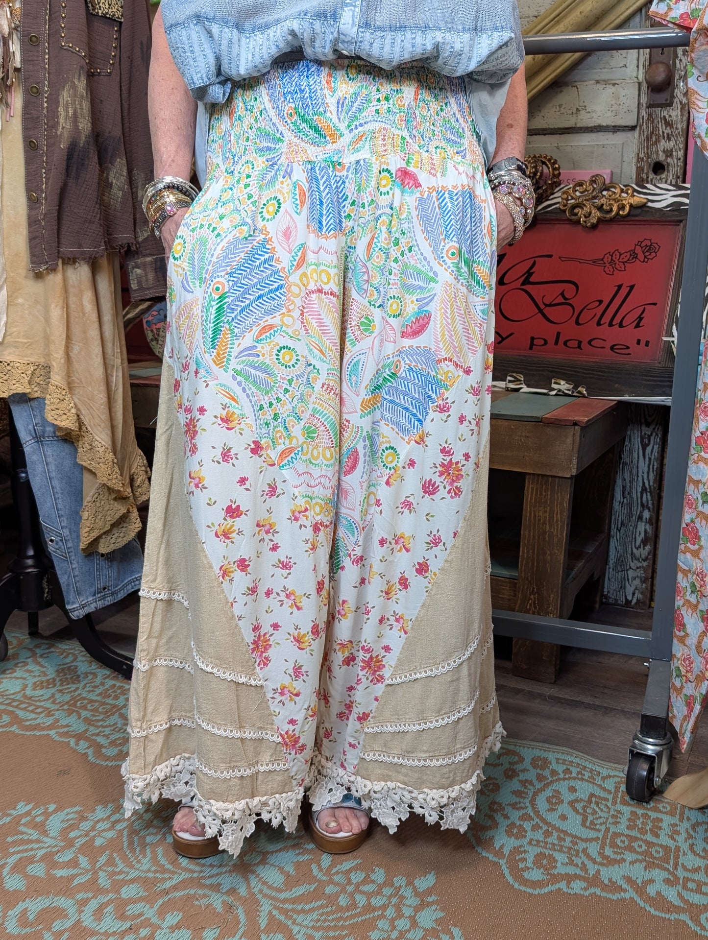 Oli and hali Smocking Wovn Pant