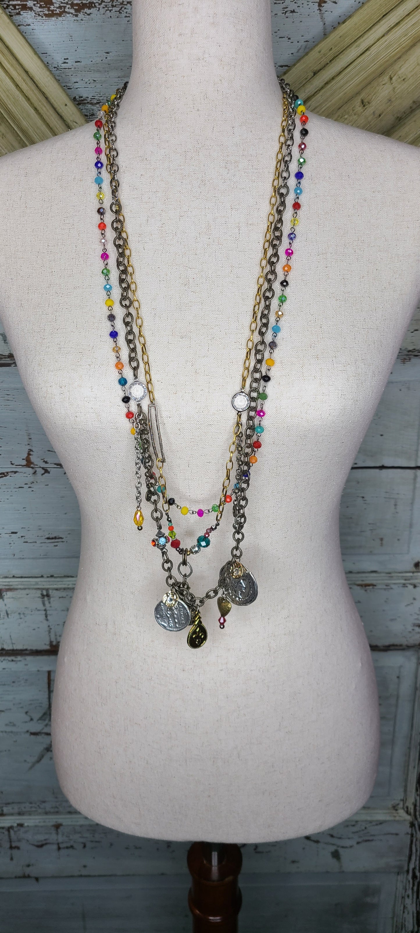 L&F multi color chain necklaces