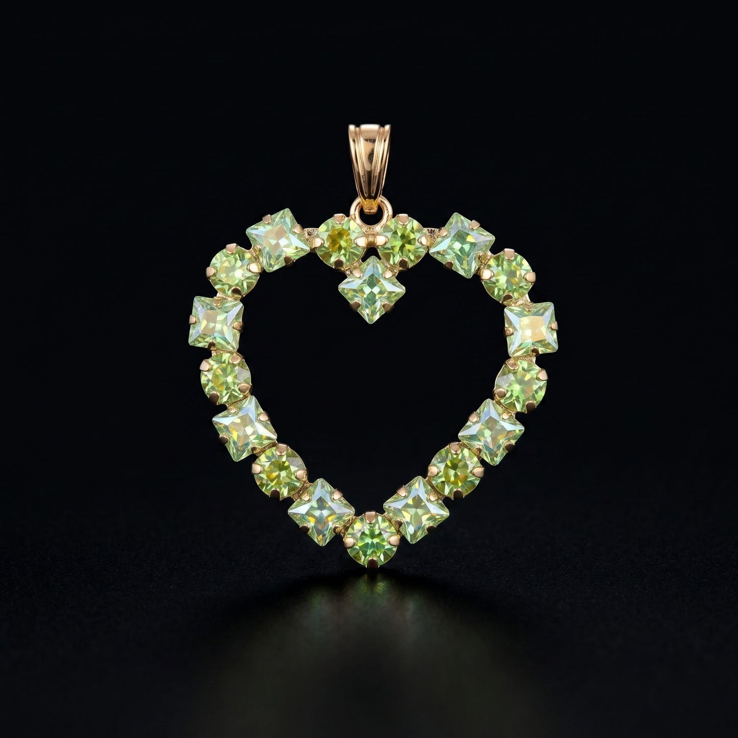 Large Open Heart Australian Crystal Charm