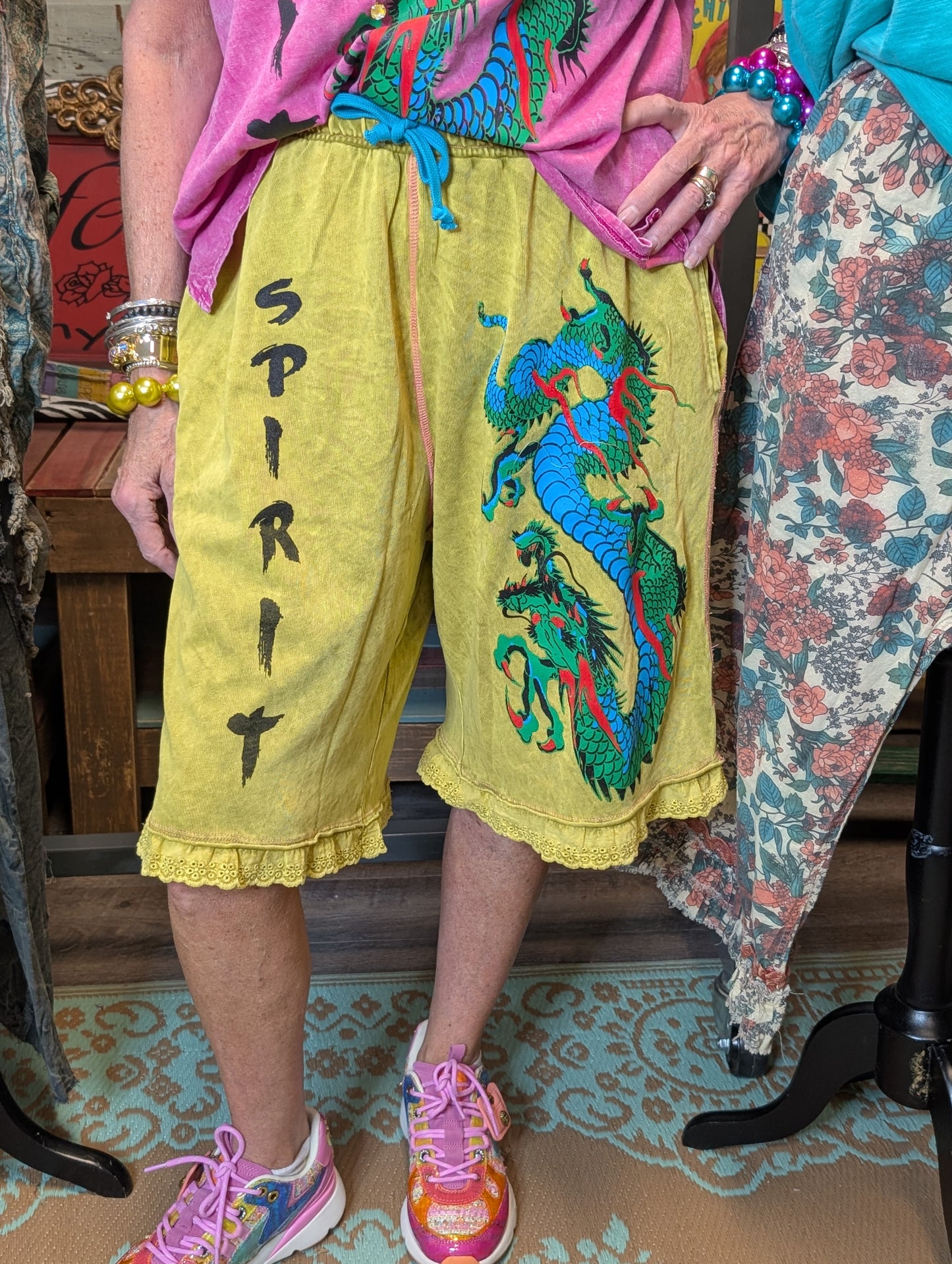 I Love Linen Dragon Spirit Shorts