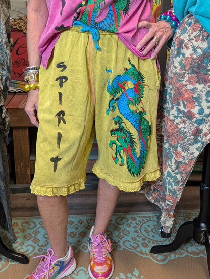 I Love Linen Dragon Spirit Shorts