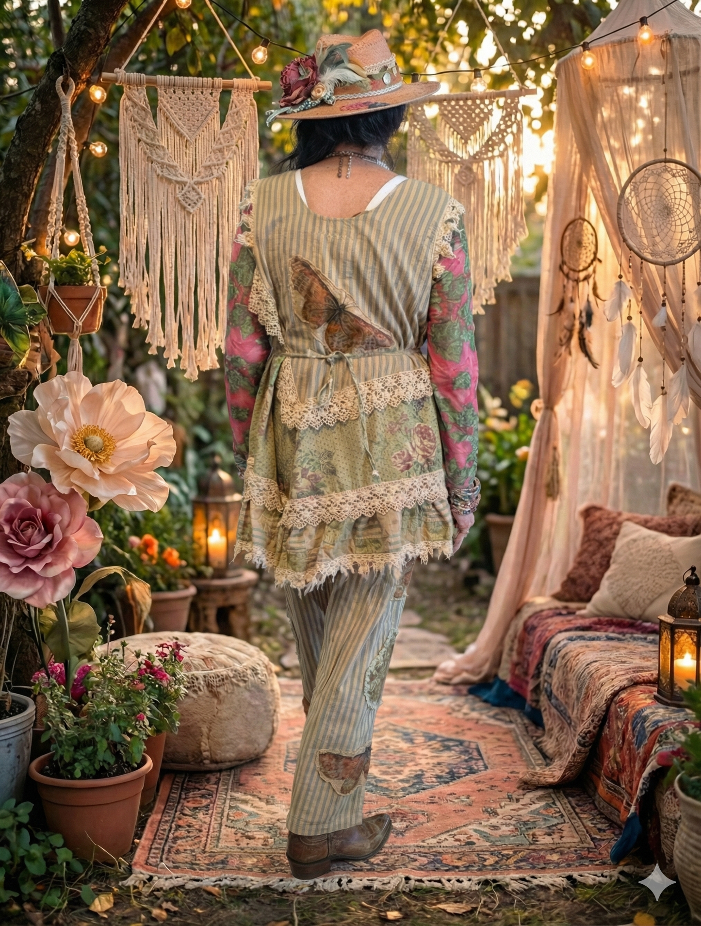 A Rare Bird butterfly Strip pant