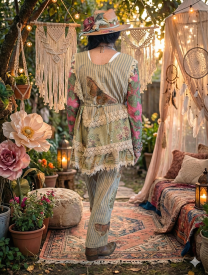 A Rare Bird butterfly Strip pant