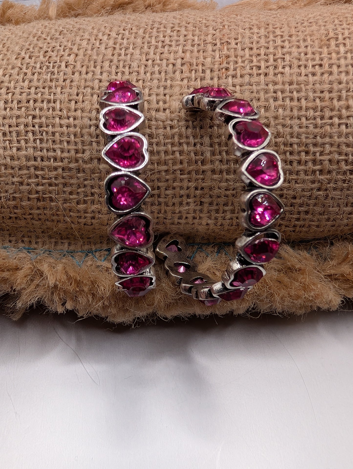 Alice Half Hoop Heart Earrings