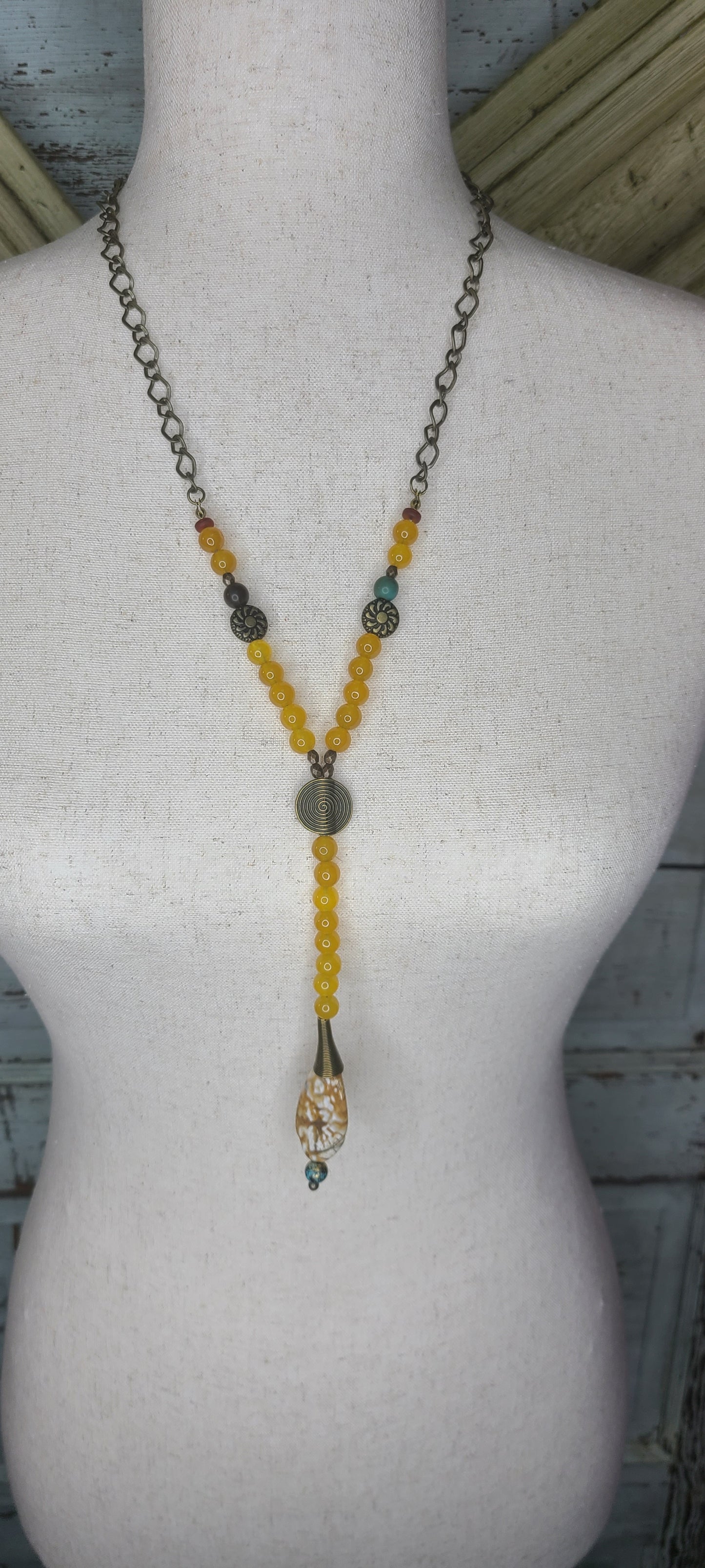 Lost&Found Yellow Cream Stone Necklace