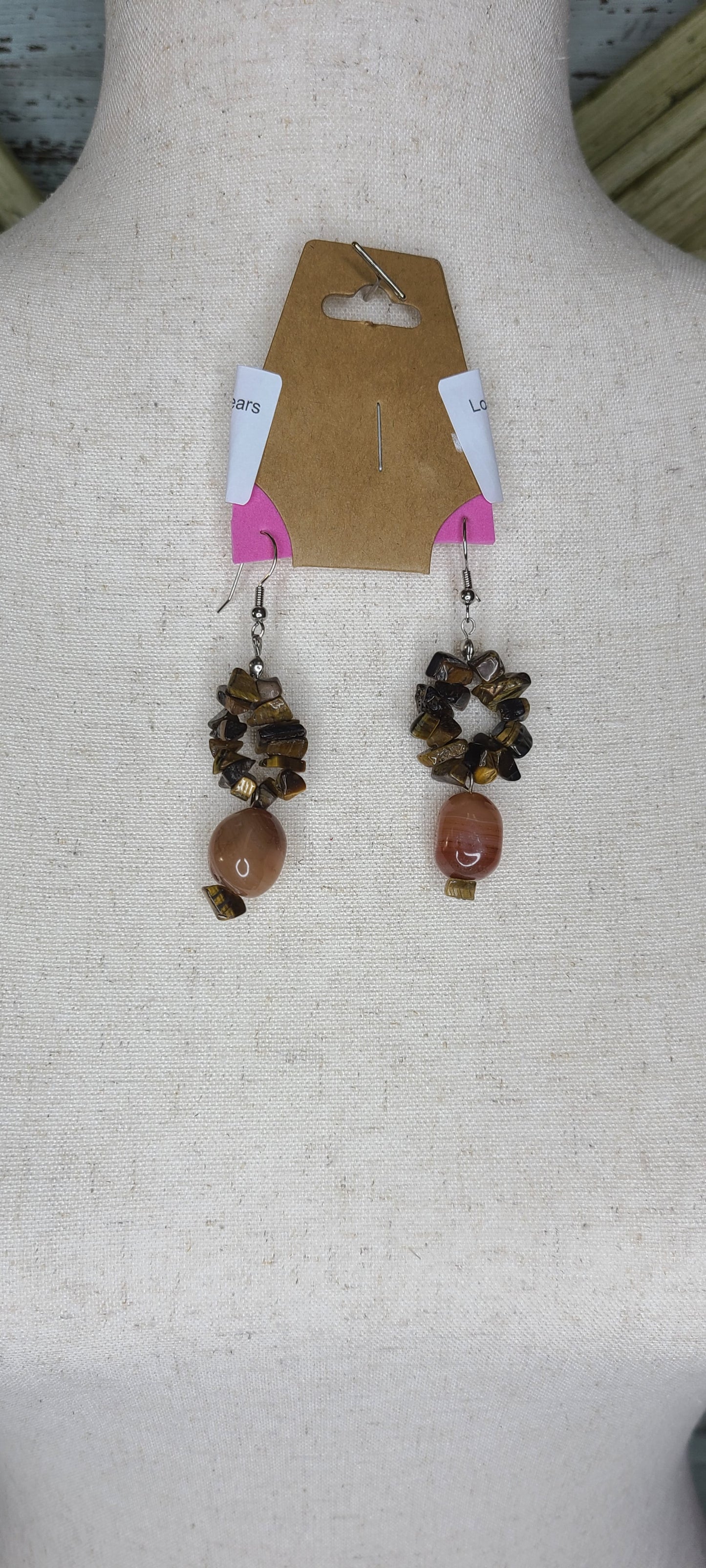 Lost&Found Brown stone Dangle ears