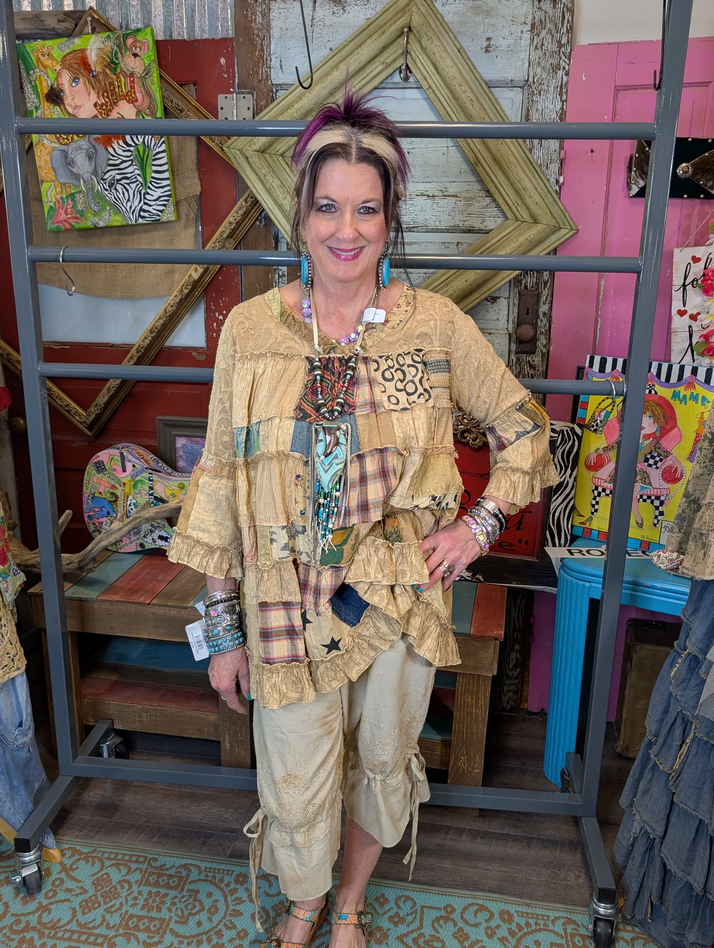 Paper Lace Natural Patch Top