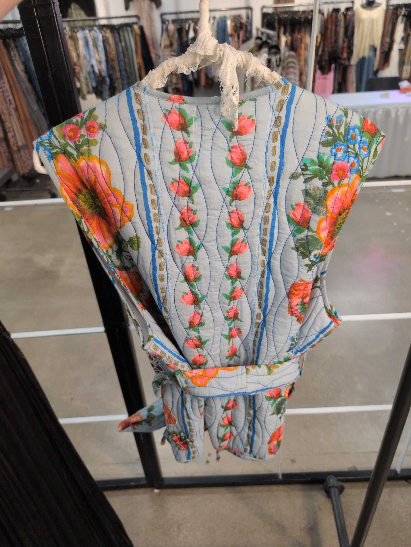 Pre Order POL SMQF76 Denim Multi Vest with Tie