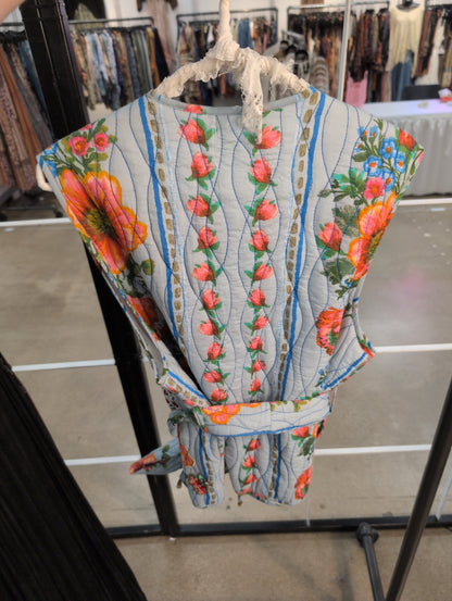 Pre Order POL SMQF76 Denim Multi Vest with Tie
